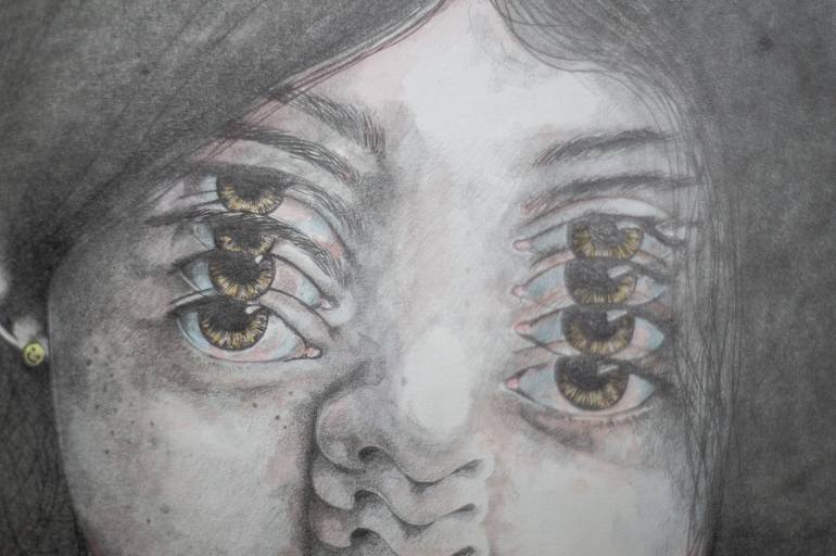 Original Realism Women Drawing by Zoe Lunar
