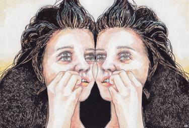 Original Realism Women Mixed Media by Zoe Lunar