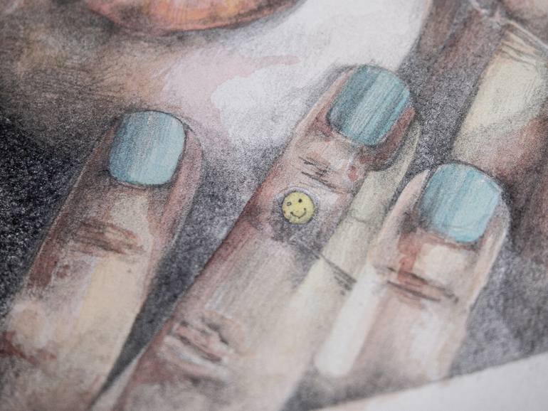 Original Realism Women Mixed Media by Zoe Lunar