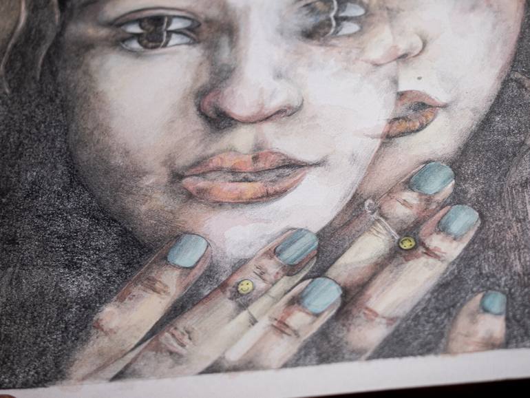 Original Realism Women Mixed Media by Zoe Lunar