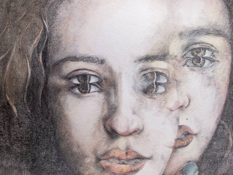 Original Realism Women Mixed Media by Zoe Lunar