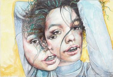 Original Realism Women Mixed Media by Zoe Lunar