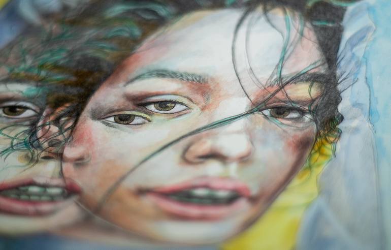 Original Realism Women Mixed Media by Zoe Lunar