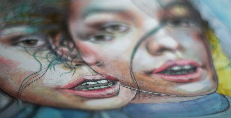 Original Realism Women Mixed Media by Zoe Lunar