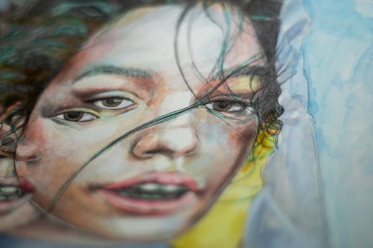 Original Realism Women Mixed Media by Zoe Lunar