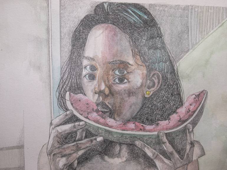 Original Realism Women Mixed Media by Zoe Lunar