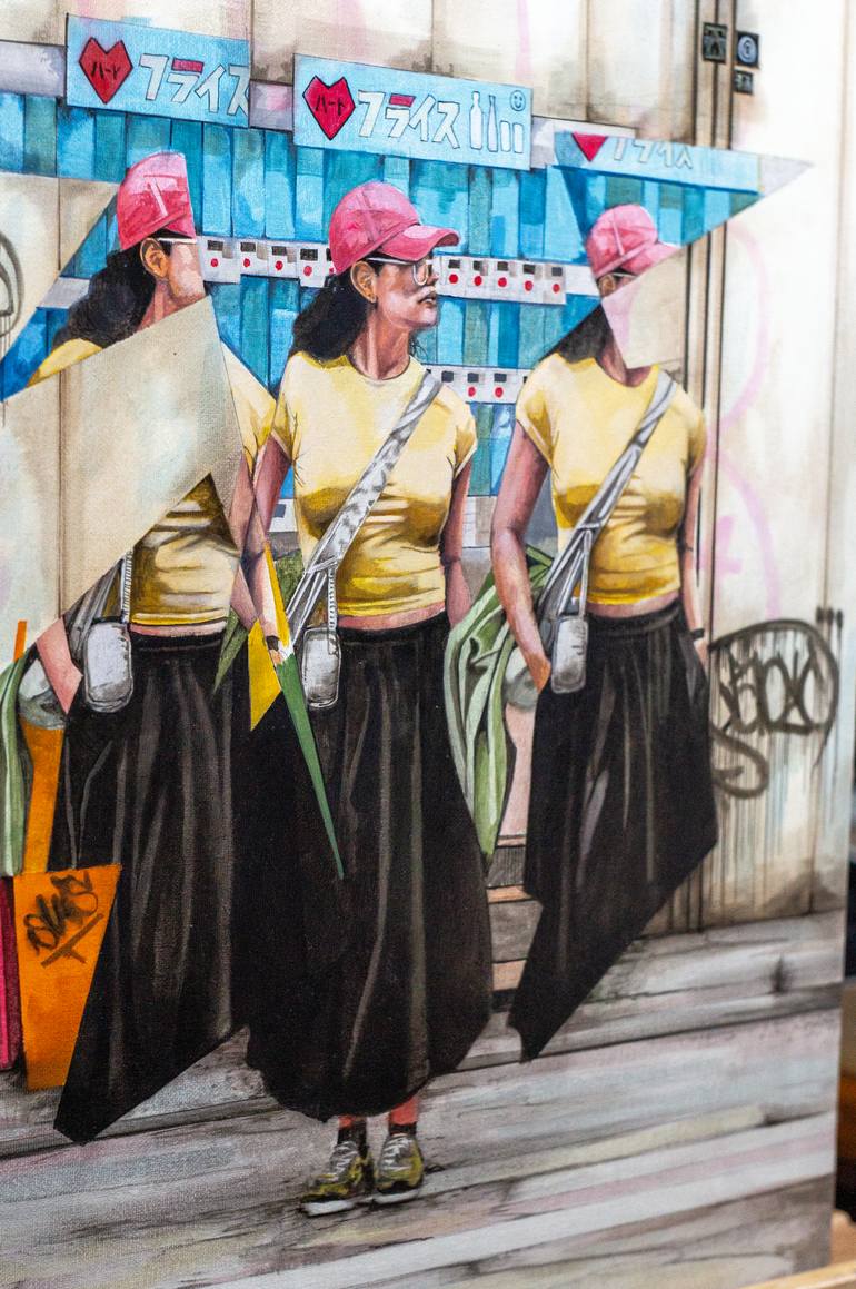 Original Surrealism People Painting by Zoe Lunar