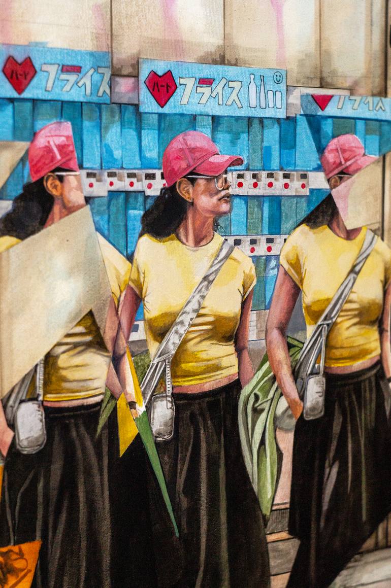 Original Surrealism People Painting by Zoe Lunar