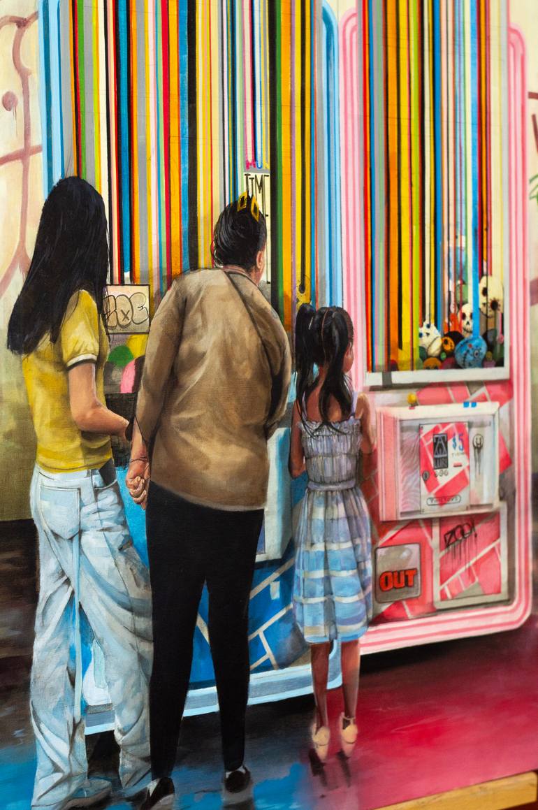 Original Surrealism People Painting by Zoe Lunar