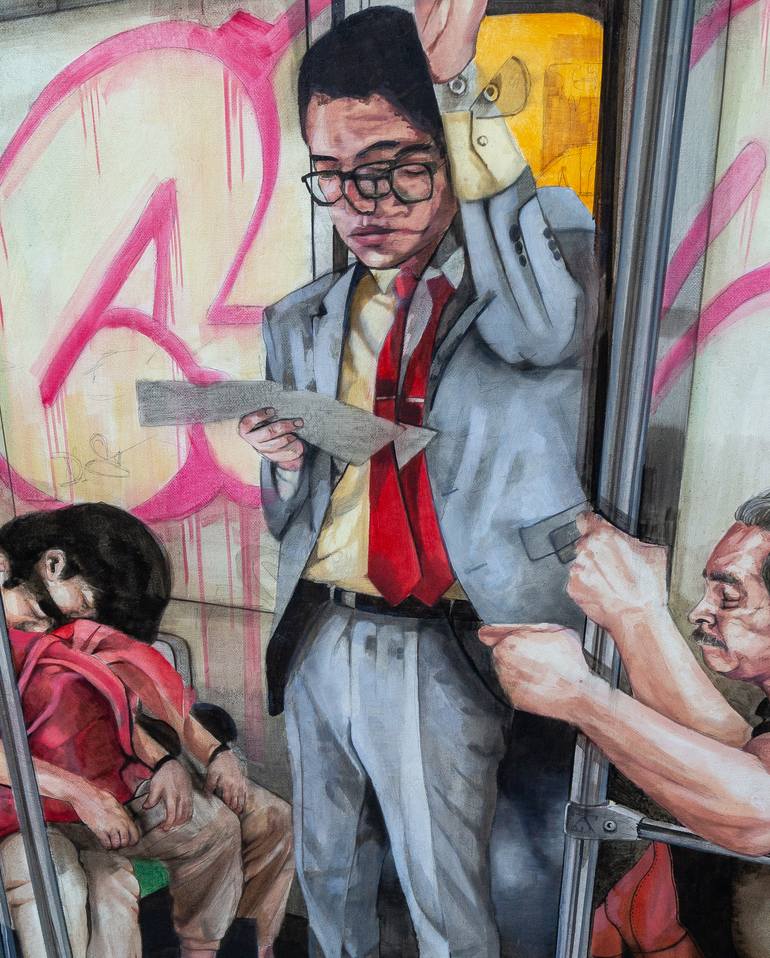 Original Realism People Painting by Zoe Lunar
