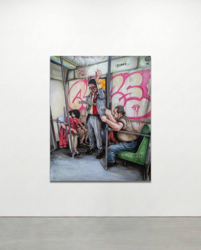 Original Realism People Painting by Zoe Lunar
