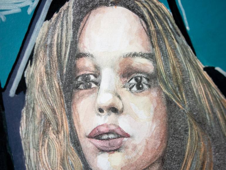 Original Realism People Mixed Media by Zoe Lunar