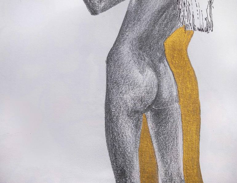 Original Modern Nude Drawing by Zoe Lunar