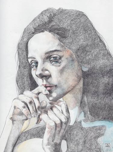 Print of Realism Portrait Drawings by Zoe Lunar