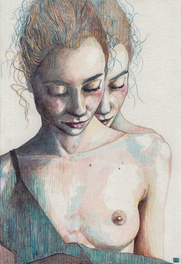 Print of Realism Nude Drawings by Zoe Lunar