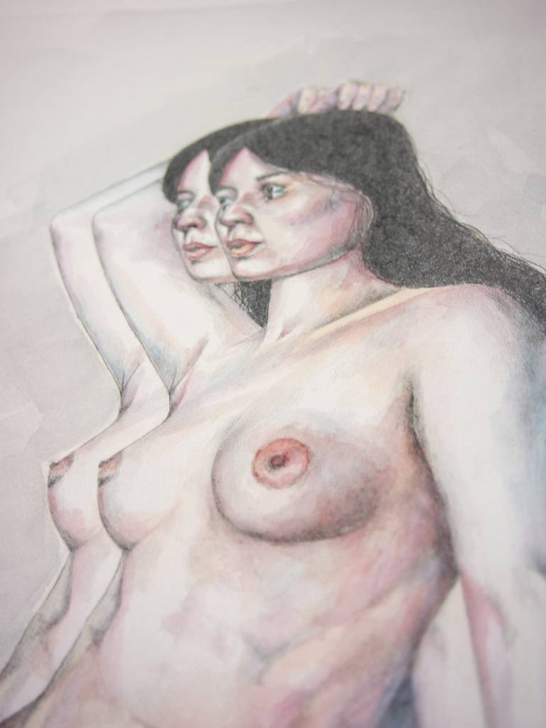 Original Illustration Nude Painting by Zoe Lunar
