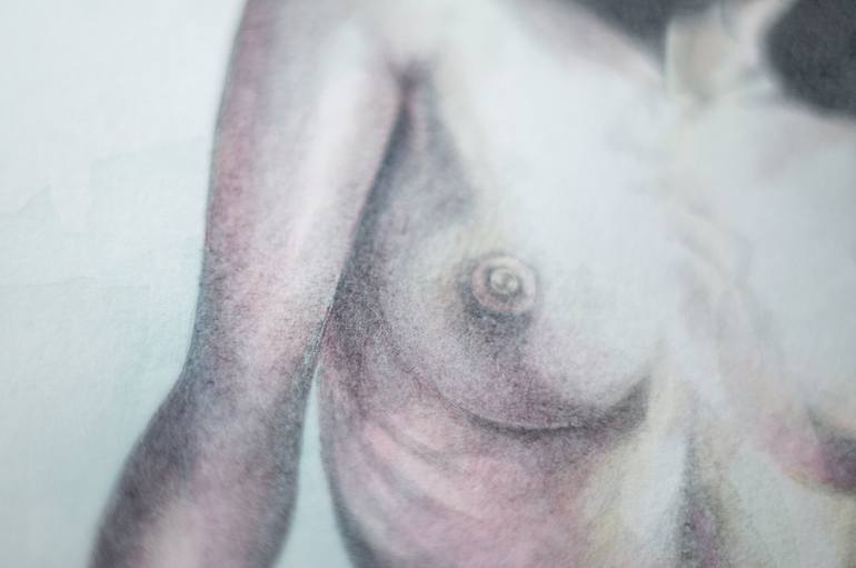 Original Figurative Nude Drawing by Zoe Lunar
