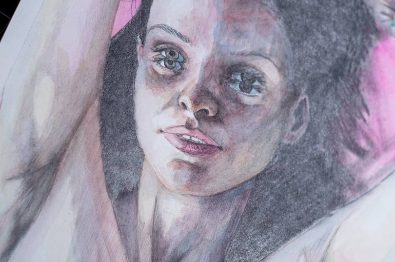 Original Figurative Portrait Drawing by Zoe Lunar