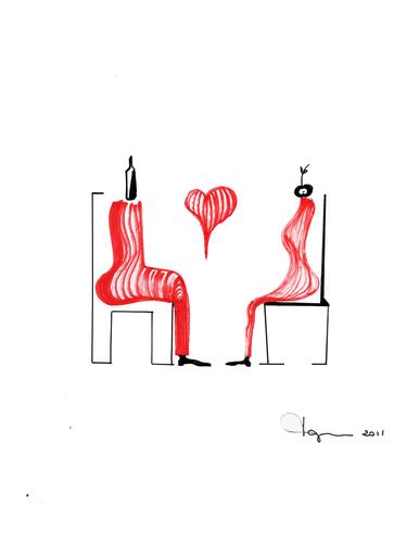 Original Expressionism Love Drawings by Jorge Heilpern