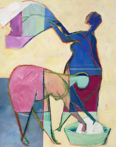 Print of Abstract Women Paintings by Jeffry Diamond