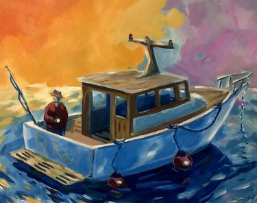 Original Boat Paintings by Jeffry Diamond