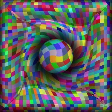 Miko-Digipainting "0064 Ball in moving rectangles 2013" thumb