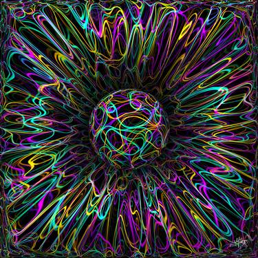 Miko-Digipainting "0061 Ball in neon lines 2014" thumb