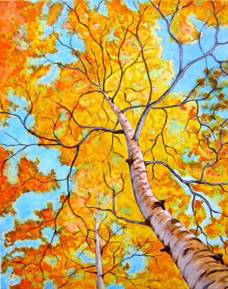 Autumn is golden Painting by Dmytro Yeromenko | Saatchi Art