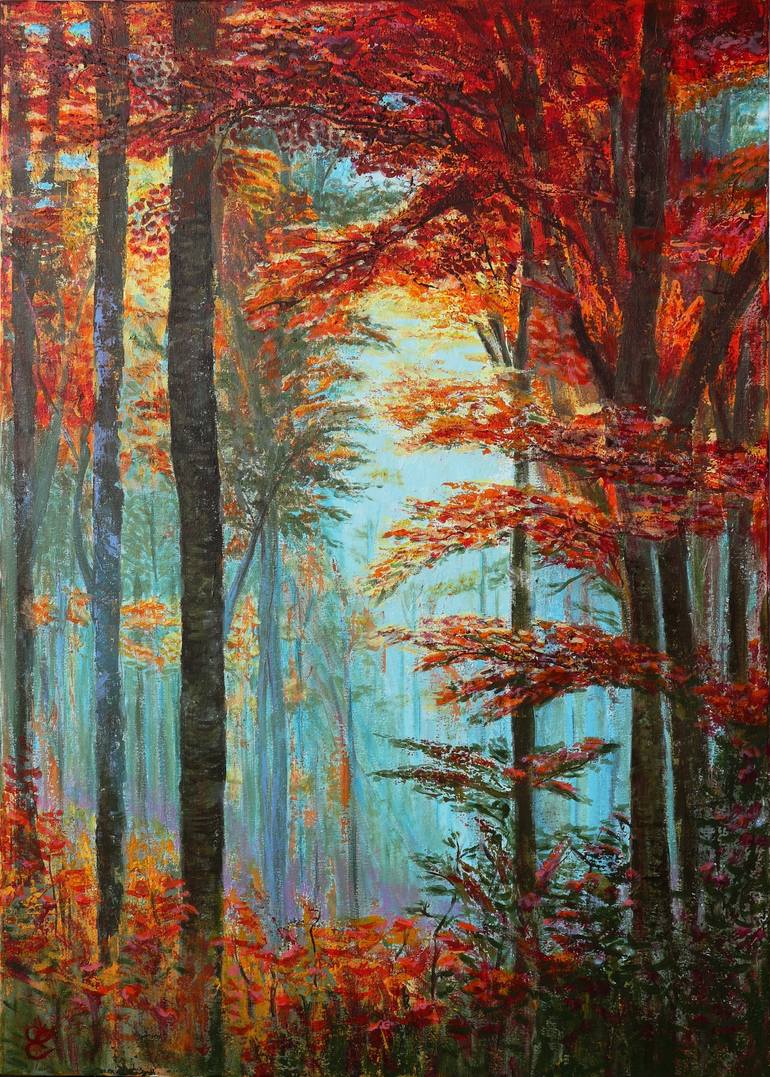 Autumn Forest Painting By Dmytro Yeromenko Saatchi Art