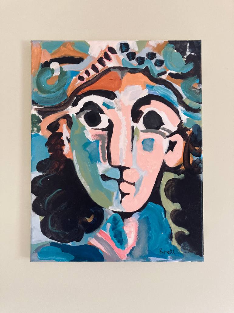 Original Expressionism Women Painting by Robert Krell