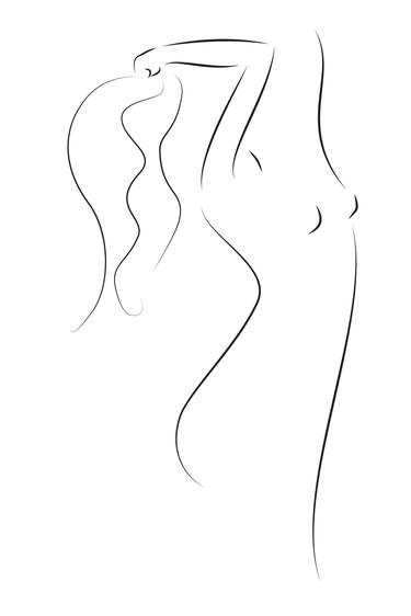 Female Stretching Line Art thumb