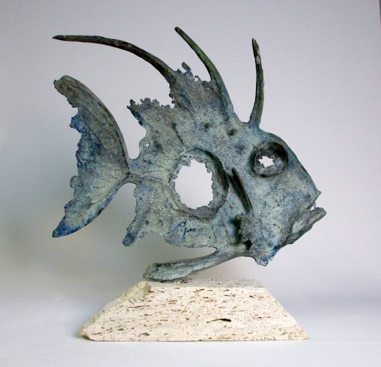 Original Figurative Fish Sculpture by Goran Gus Nemarnik