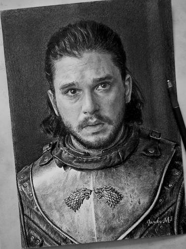 Jon Snow in armor pencil drawing thumb