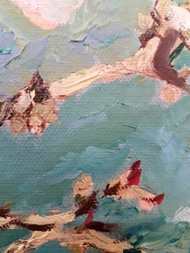 Original Impressionism Floral Painting by Lamees Alhassar
