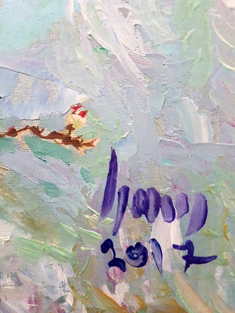 Original Impressionism Floral Painting by Lamees Alhassar
