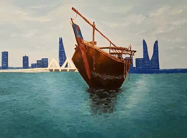 Print of Boat Paintings by Lamees Alhassar