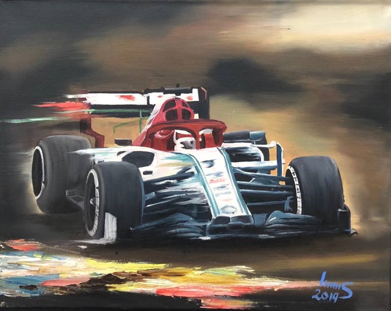 Formula 1 Racing Car 2 Painting by Lamees Alhassar Saatchi Art