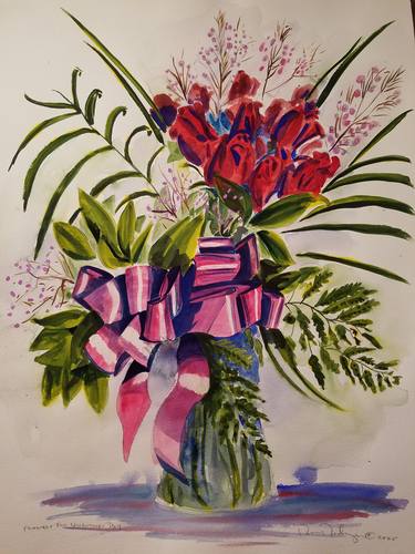 Original Floral Painting by Rene Rodriguez