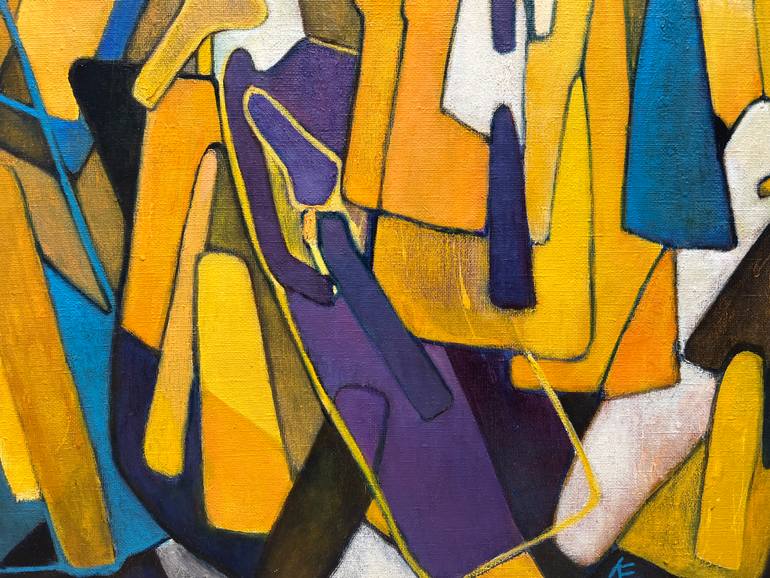 Original Abstract People Painting by Elena Kambina