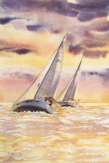 Original Realism Yacht Paintings by Alena Root