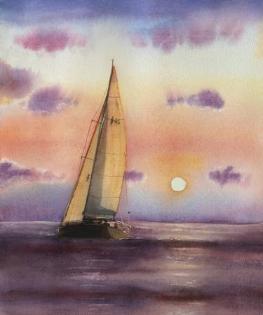 Original Fine Art Yacht Paintings by Alena Root