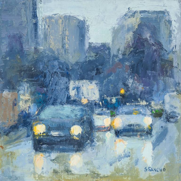 Original Expressionism Cities Painting by Susana Sancho Beltran