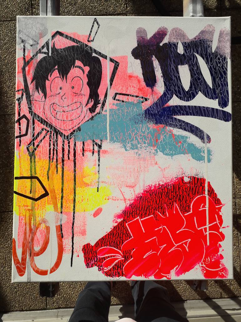 Original Figurative Graffiti Painting by Mickael Bereriche