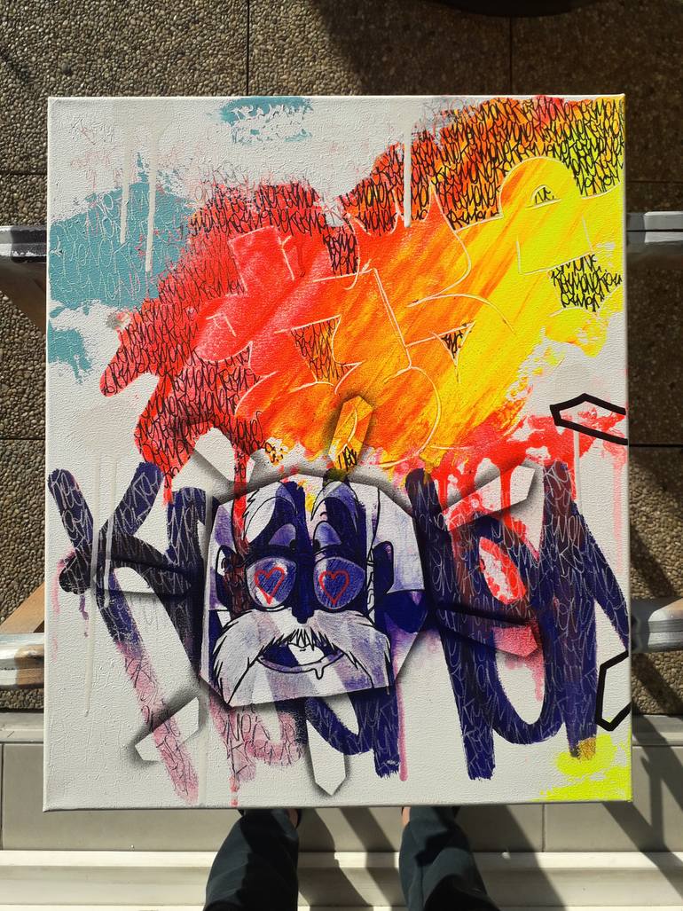 Original Figurative Graffiti Painting by Mickael Bereriche
