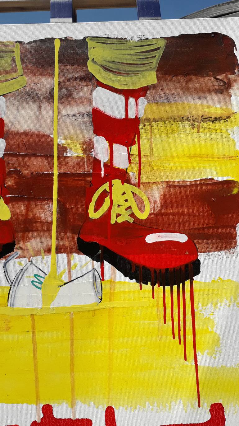 Original Abstract Expressionism Graffiti Painting by Mickael Bereriche