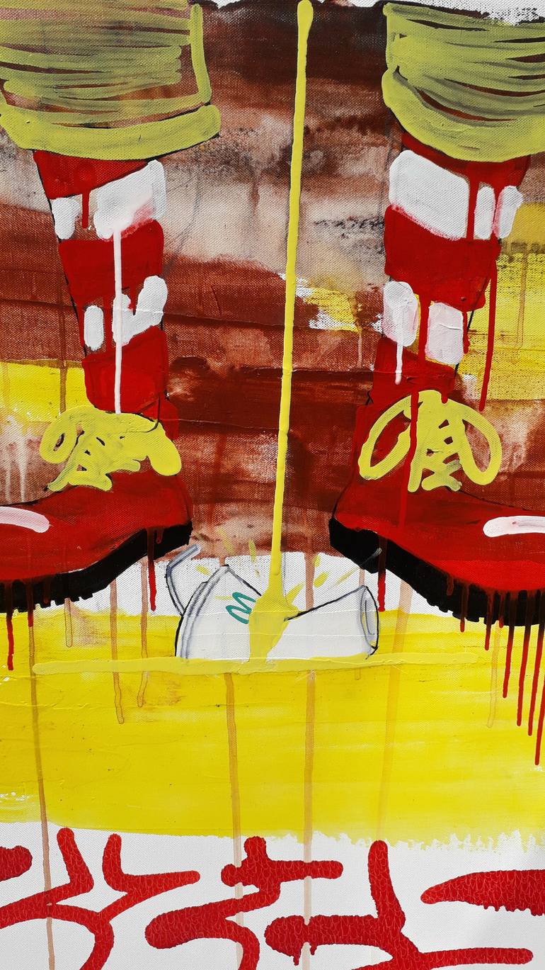 Original Abstract Expressionism Graffiti Painting by Mickael Bereriche