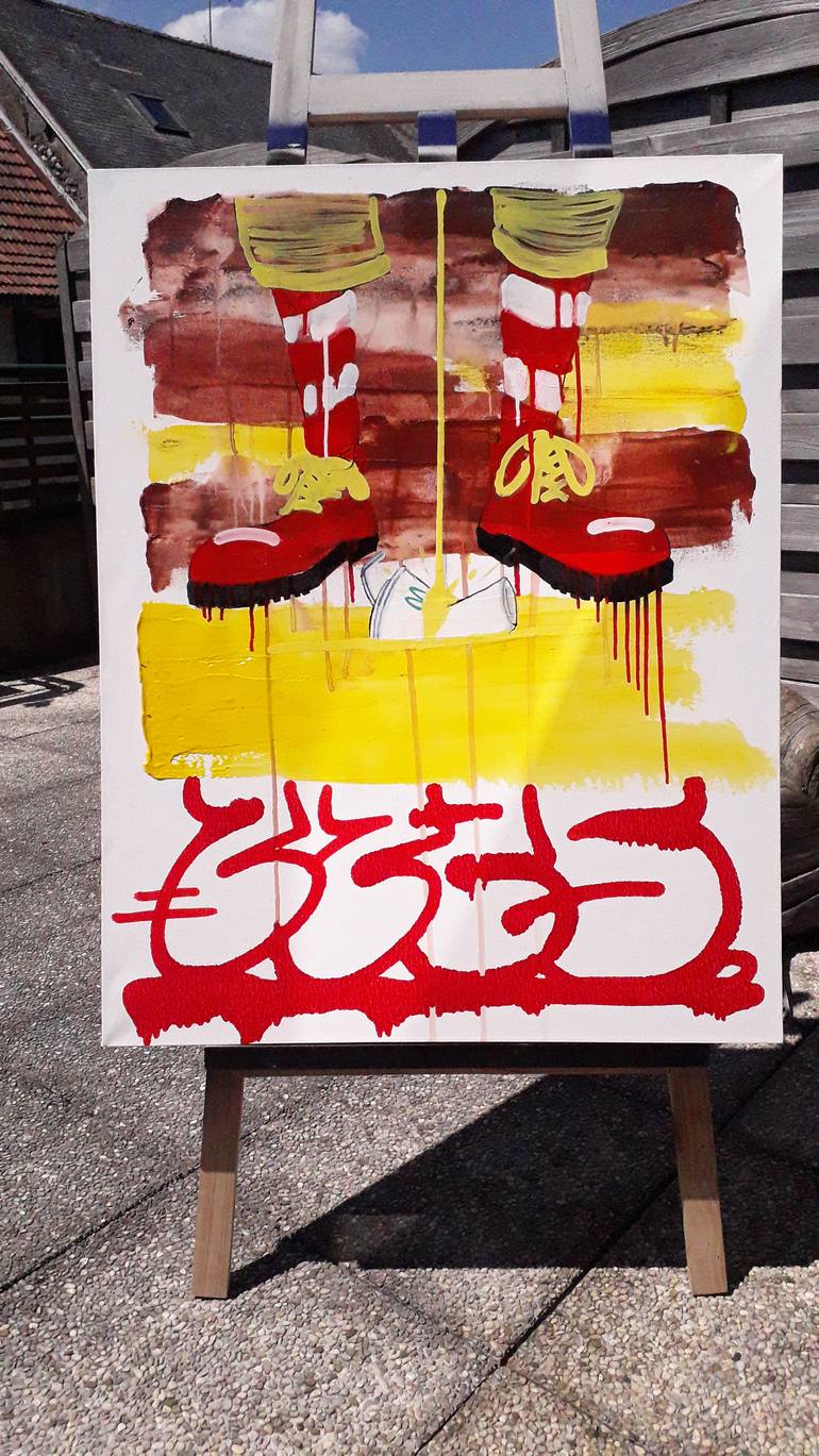 Original Abstract Expressionism Graffiti Painting by Mickael Bereriche