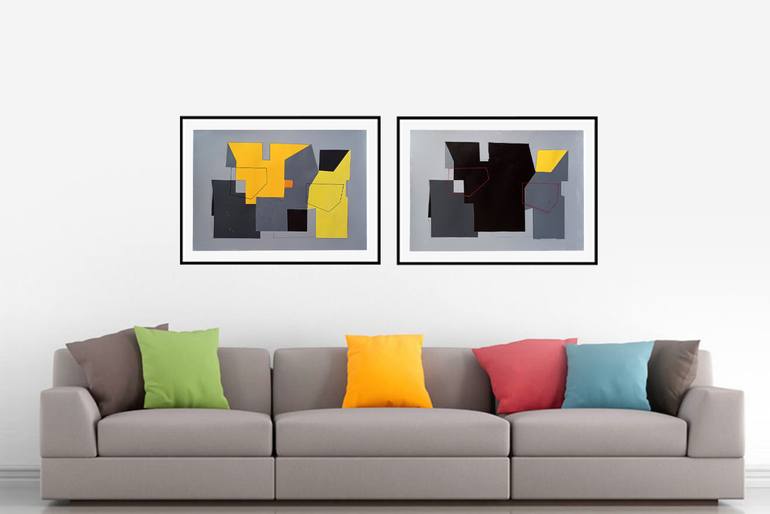 Original Abstract Geometric Painting by Luis Medina