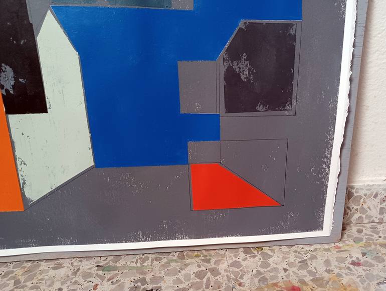 Original Abstract Geometric Painting by Luis Medina