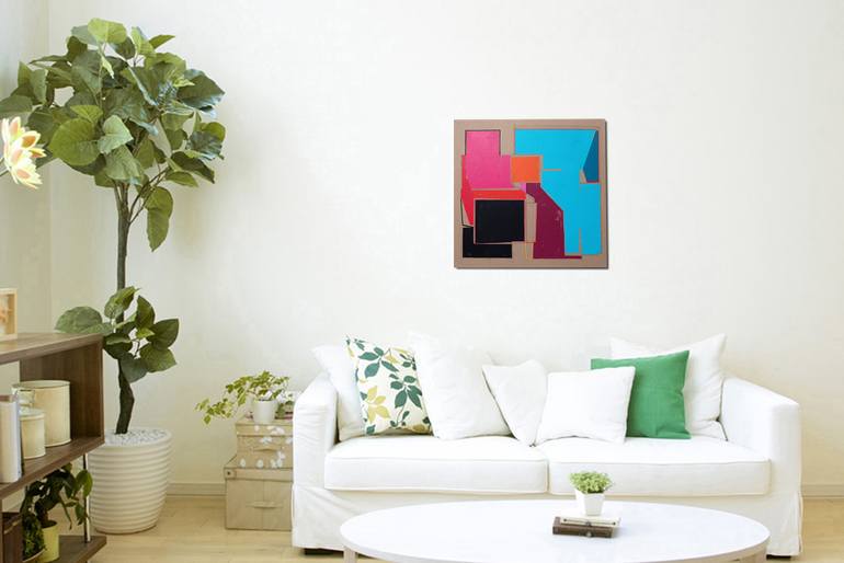 Original Abstract Geometric Painting by Luis Medina